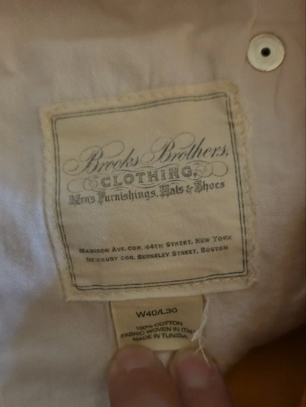 Brooks Brothers Italian Fabric 5-Pocket Chino Pants Orange W40/L30